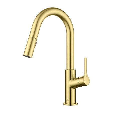 Kibi Fusion Single Handle Pull Down Kitchen & Bar Sink Faucet - Brushed Gold KKF2017BG